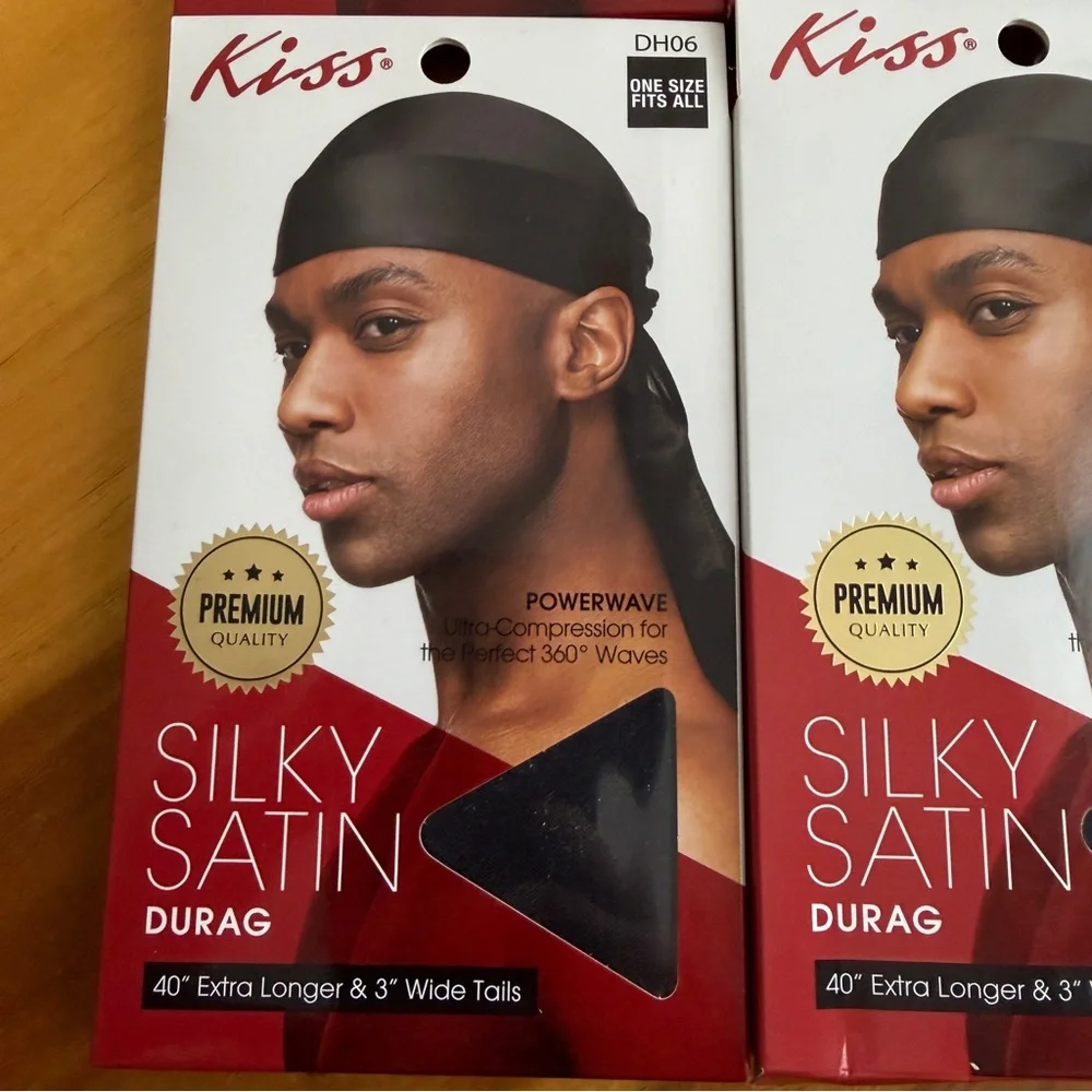 Kiss black silky satin durag lot‎ of 4